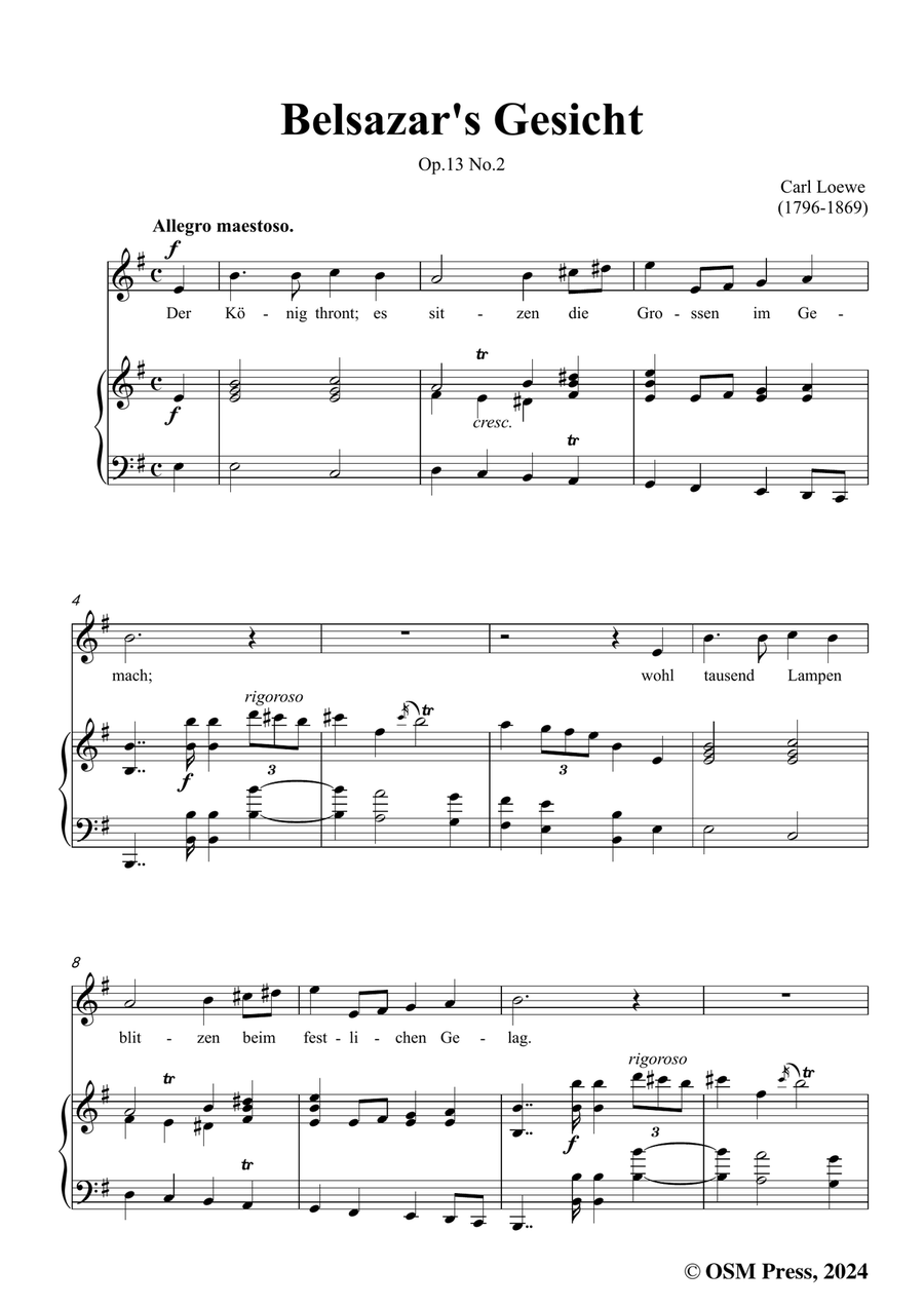 C. Loewe-Belsazar's Gesicht,in e minor Piano, Vocal scores gallery preview page 3