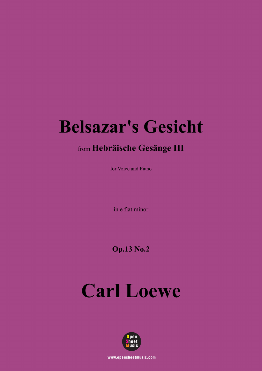 C. Loewe-Belsazar's Gesicht,in e flat minor Piano, Vocal scores gallery preview page 1