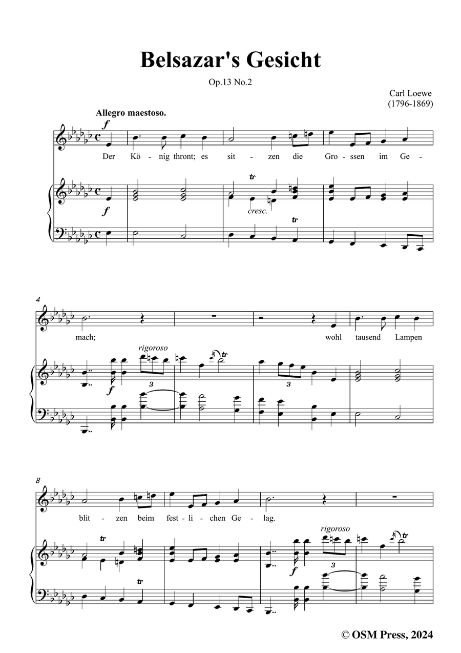 C. Loewe-Belsazar's Gesicht,in e flat minor Piano, Vocal scores gallery preview page 3