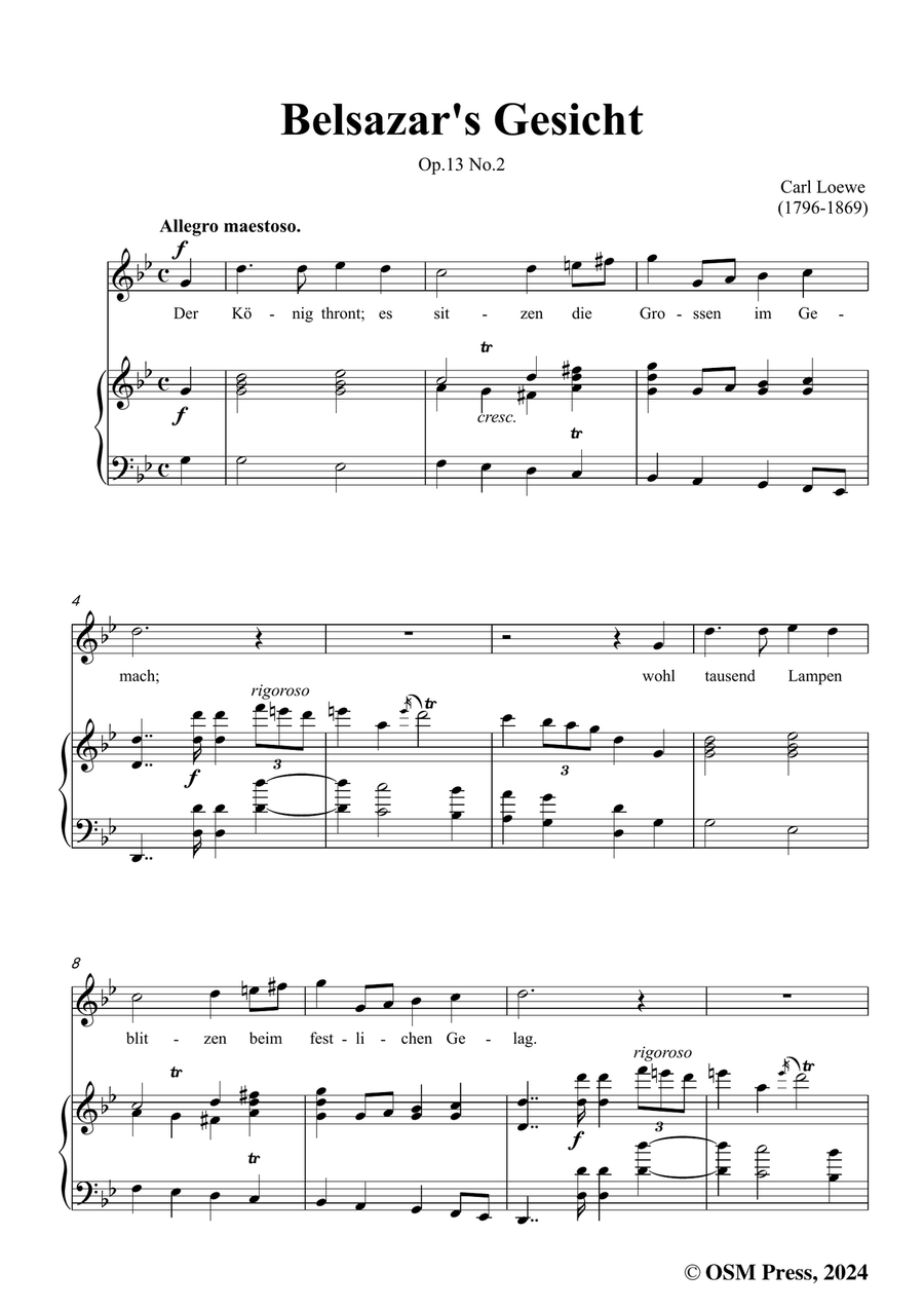 C. Loewe-Belsazar's Gesicht,in g minor Piano, Vocal scores gallery preview page 3