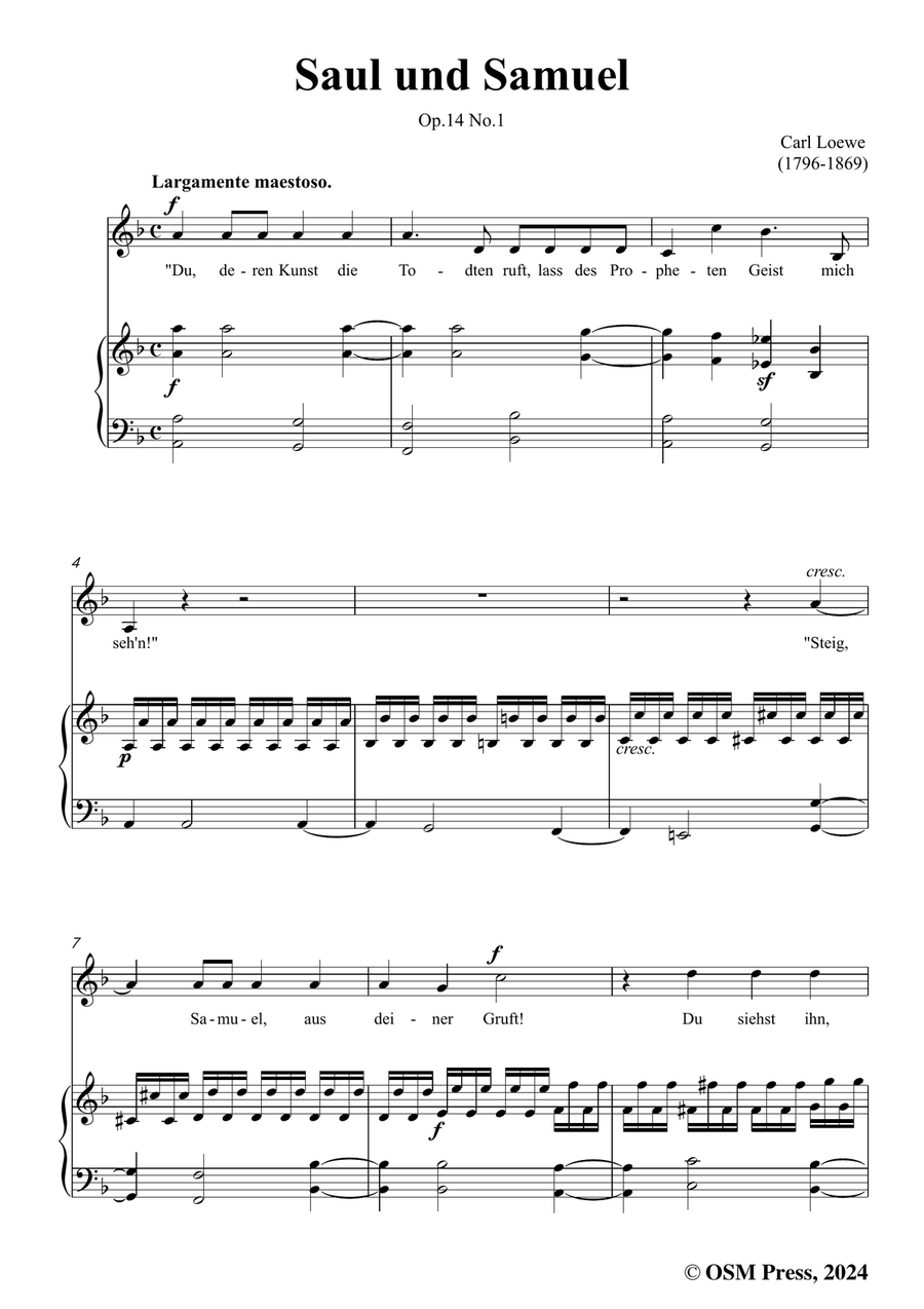 C. Loewe-Saul und Samuel,in d minor Piano, Vocal scores gallery preview page 3