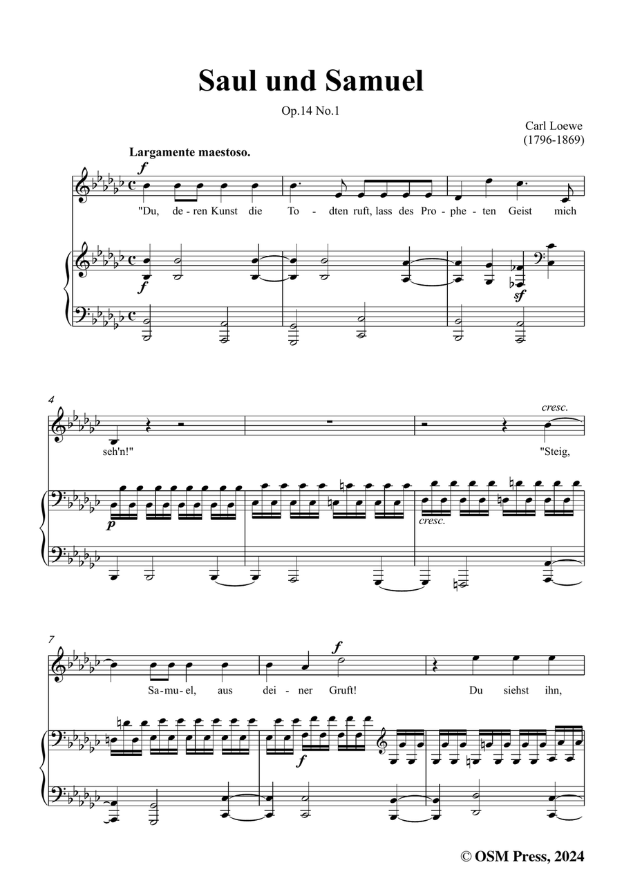C. Loewe-Saul und Samuel,in e flat minor Piano, Vocal scores gallery preview page 3