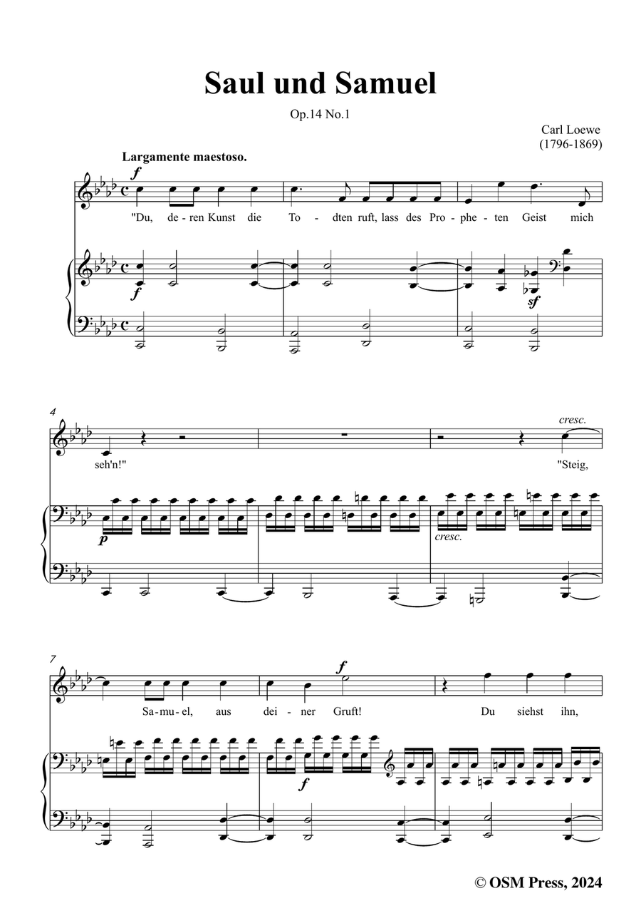 C. Loewe-Saul und Samuel,in f minor Piano, Vocal scores gallery preview page 3
