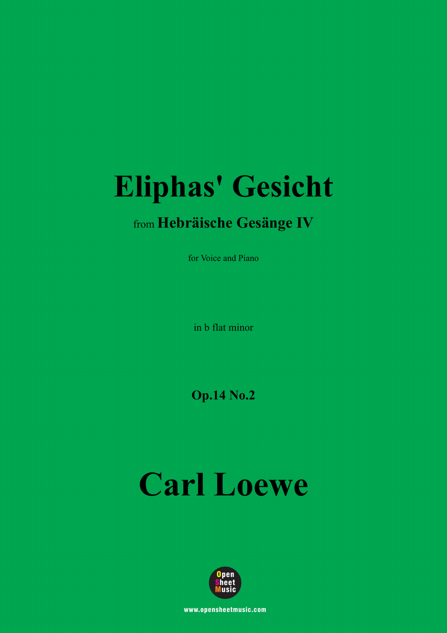 C. Loewe-Eliphas' Gesicht,in b flat minor Piano, Vocal scores gallery preview page 1
