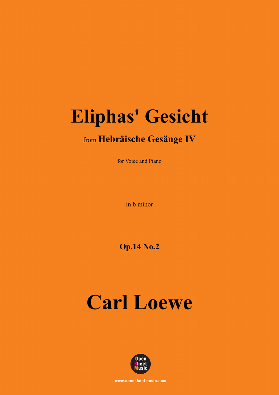 C. Loewe-Eliphas' Gesicht,in b minor Piano, Vocal scores gallery preview page 1