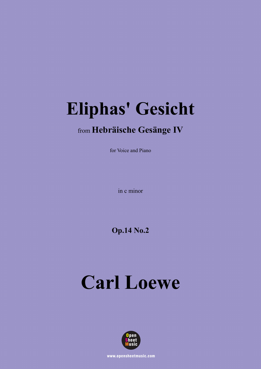C. Loewe-Eliphas' Gesicht,in c minor Piano, Vocal scores gallery preview page 1