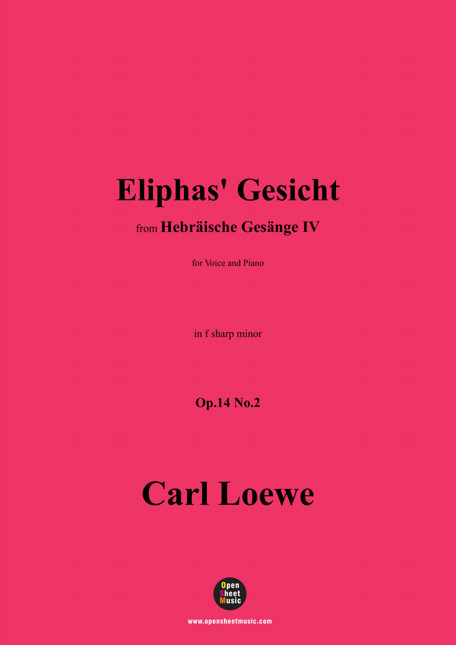 C. Loewe-Eliphas' Gesicht,in f sharp minor Piano, Vocal scores gallery preview page 1