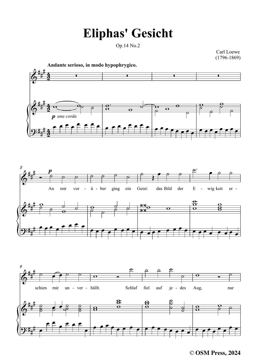 C. Loewe-Eliphas' Gesicht,in f sharp minor Piano, Vocal scores gallery preview page 3