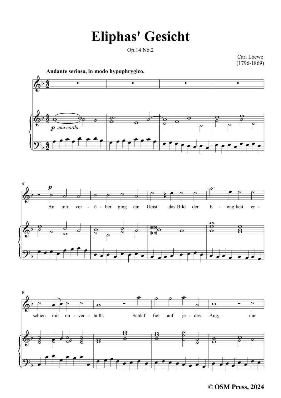 C. Loewe-Eliphas' Gesicht,in d minor Piano, Vocal scores gallery preview page 3