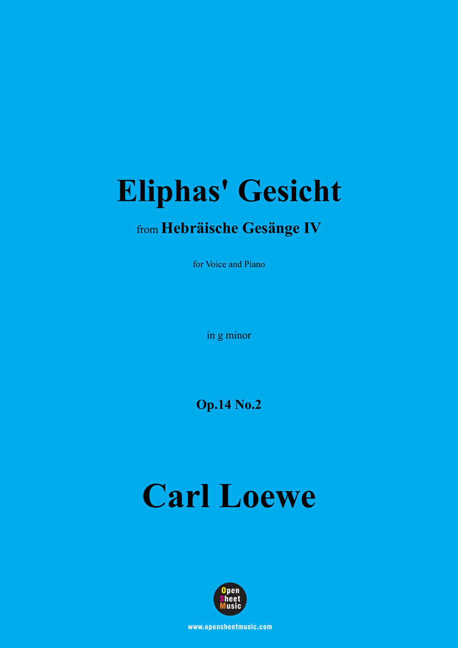 C. Loewe-Eliphas' Gesicht,in g minor Piano, Vocal scores gallery preview page 1