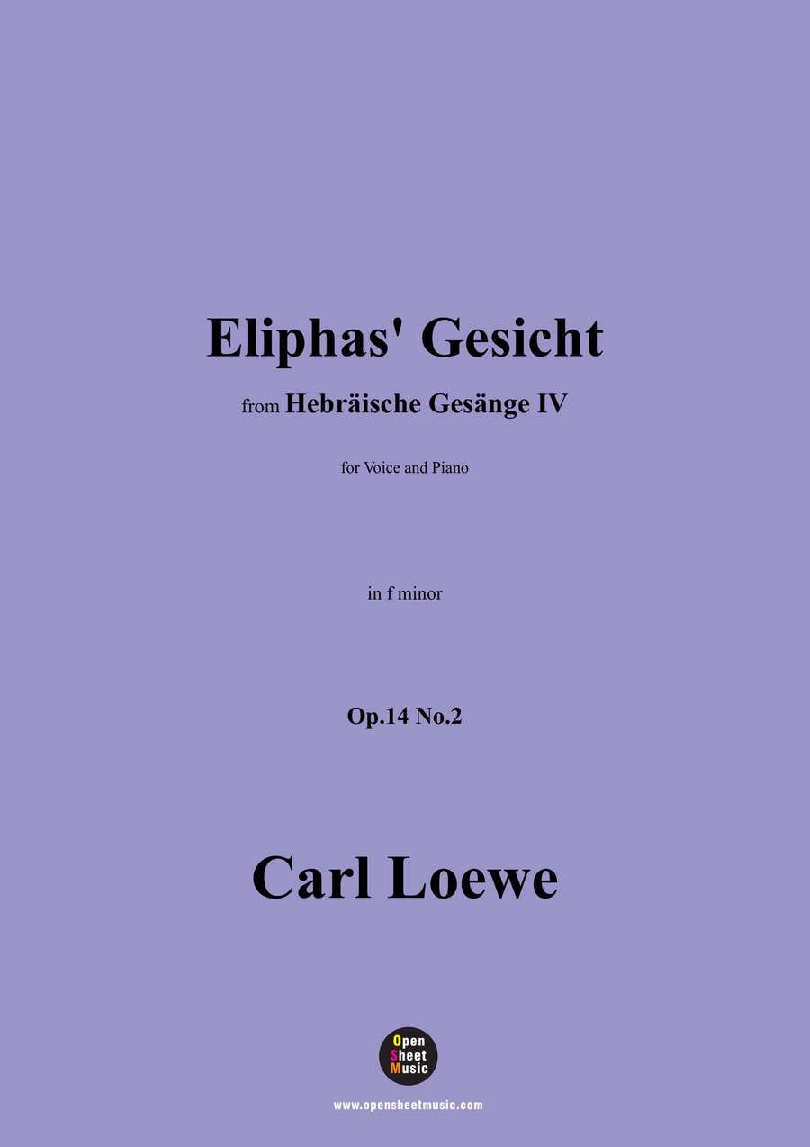 C. Loewe-Eliphas' Gesicht,in f minor Piano, Vocal scores gallery preview page 1