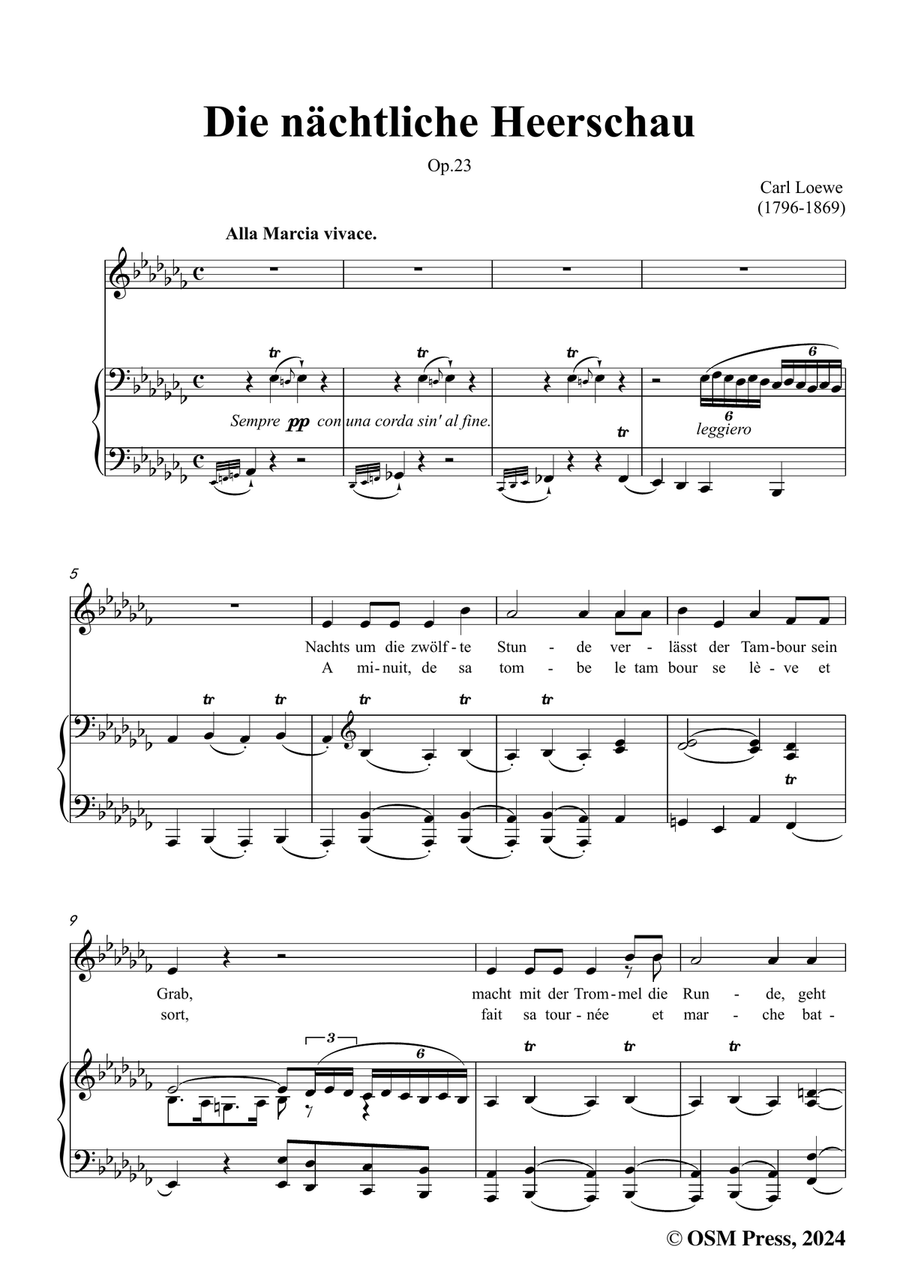 C. Loewe-Die nächtliche Heerschau,in a flat minor Piano, Vocal scores gallery preview page 3
