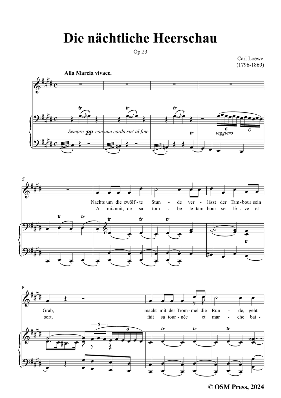 C. Loewe-Die nächtliche Heerschau,in c sharp minor Piano, Vocal scores gallery preview page 3