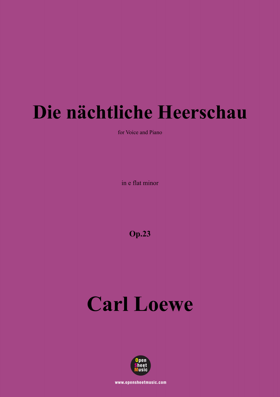 C. Loewe-Die nächtliche Heerschau,in e flat minor Piano, Vocal scores gallery preview page 1
