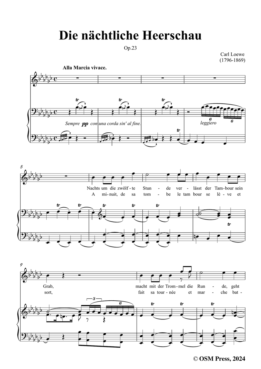 C. Loewe-Die nächtliche Heerschau,in e flat minor Piano, Vocal scores gallery preview page 3