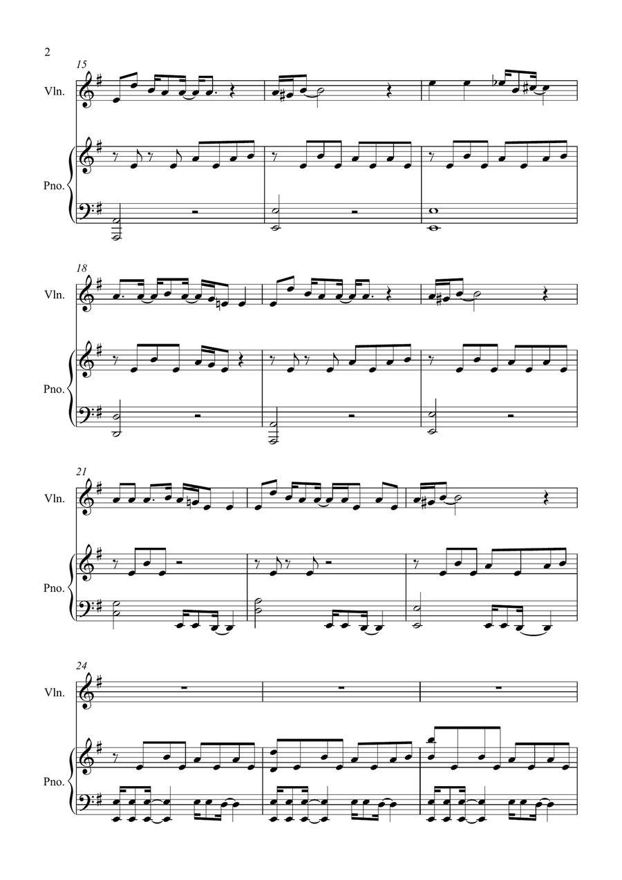 Teardrop (Theme From House) Violin Solo scores gallery preview page 2