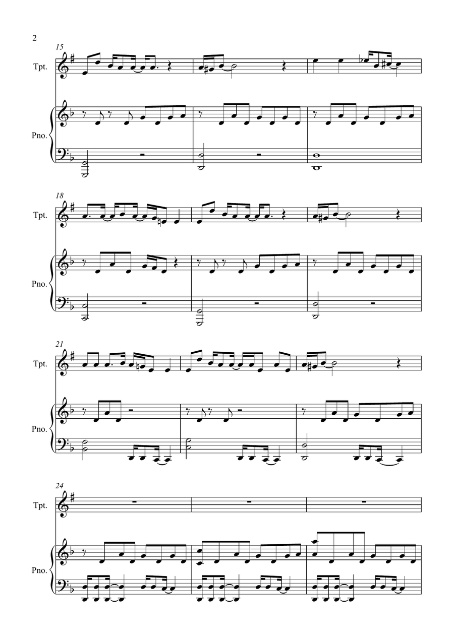 Teardrop (Theme From House) Trumpet Solo scores gallery preview page 2