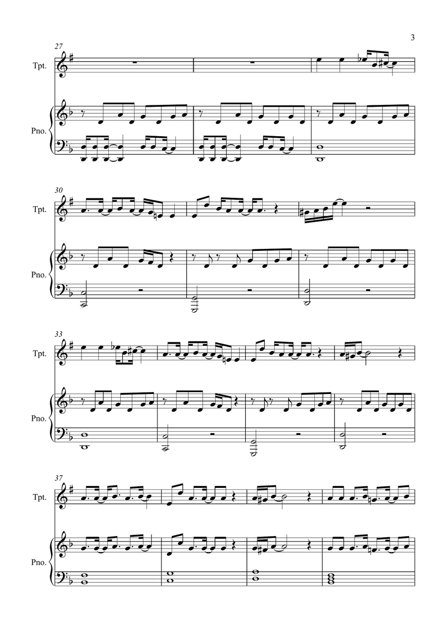Teardrop (Theme From House) Trumpet Solo scores gallery preview page 3