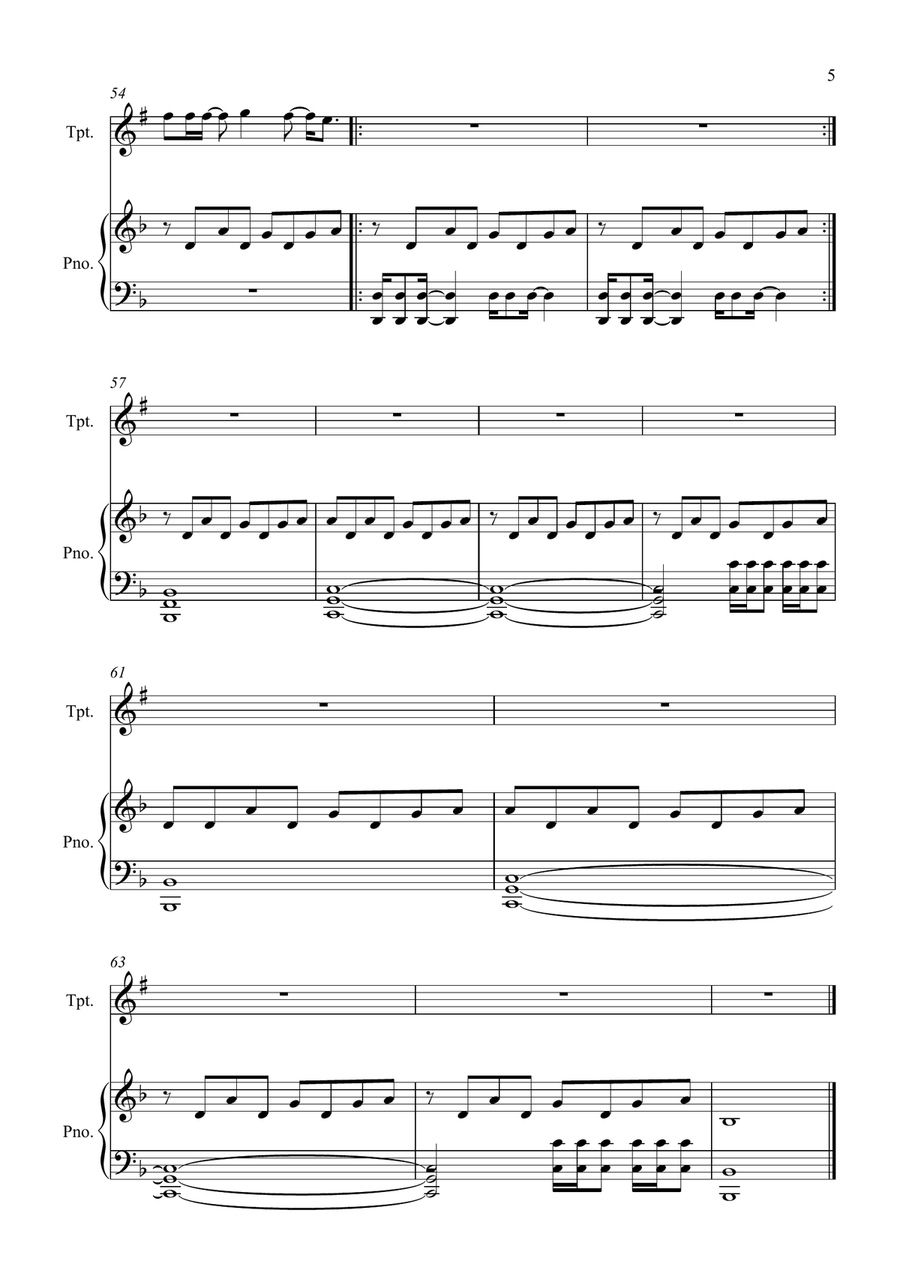 Teardrop (Theme From House) Trumpet Solo scores gallery preview page 5