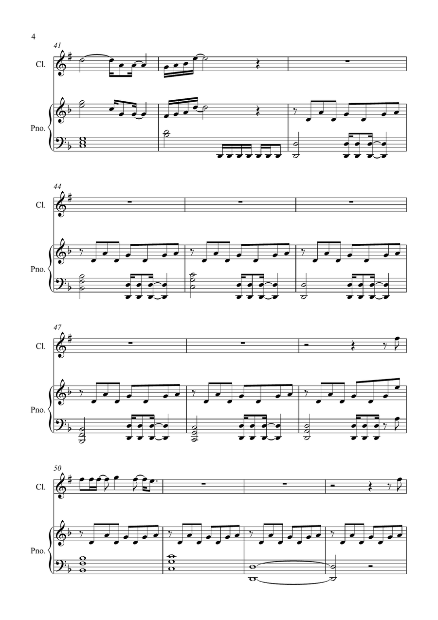 Teardrop (Theme From House) Clarinet Solo scores gallery preview page 4