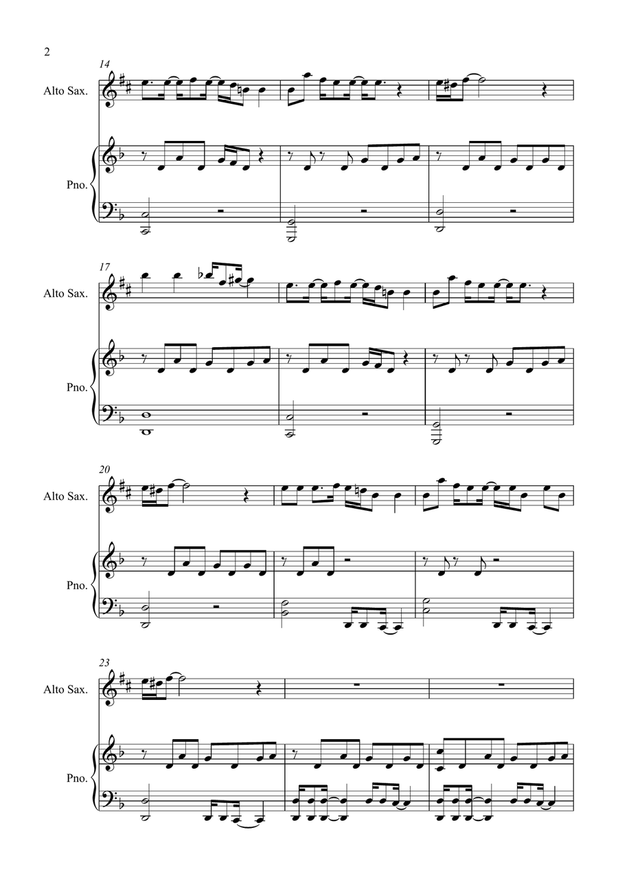 Teardrop (Theme From House) Alto Saxophone scores gallery preview page 2