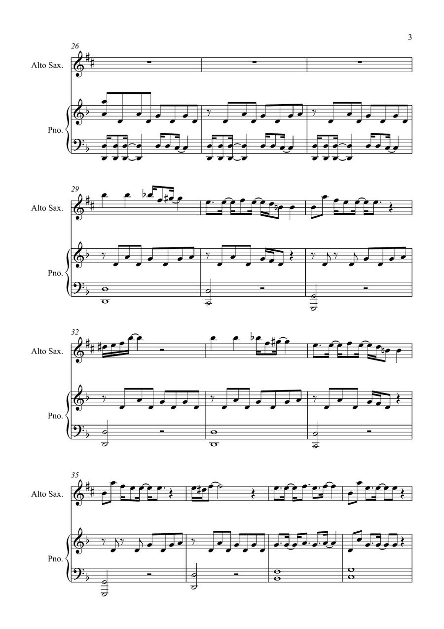 Teardrop (Theme From House) Alto Saxophone scores gallery preview page 3