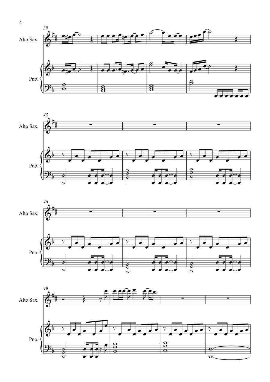 Teardrop (Theme From House) Alto Saxophone scores gallery preview page 4