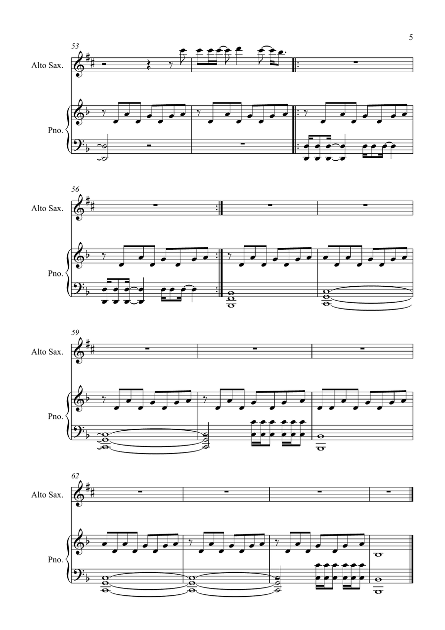 Teardrop (Theme From House) Alto Saxophone scores gallery preview page 5