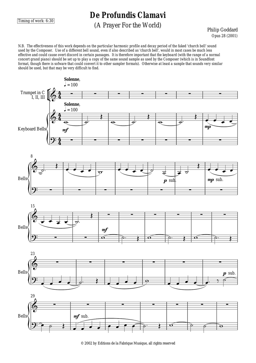 De Profundis Clamavit (A Prayer for the World) Small Ensemble scores gallery preview page 1