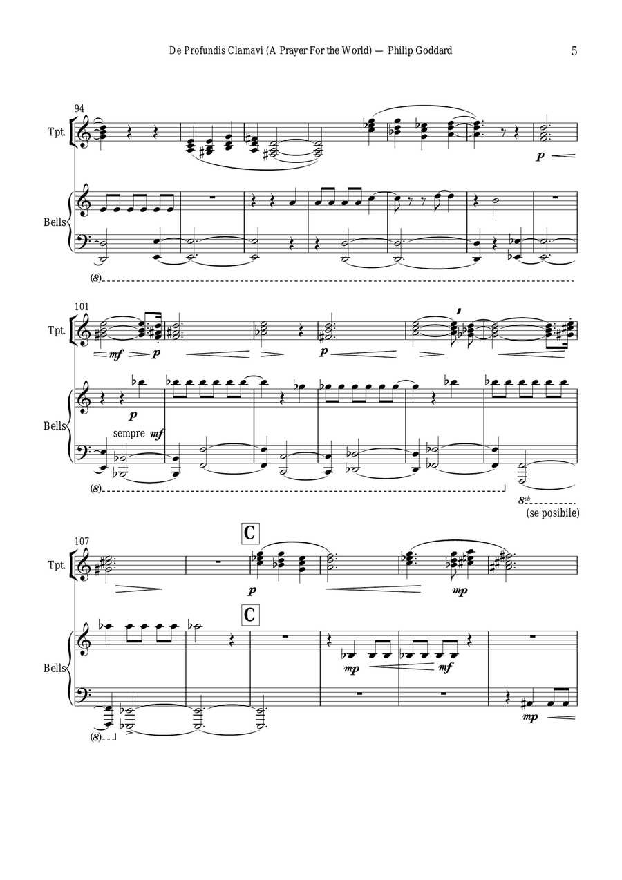 De Profundis Clamavit (A Prayer for the World) Small Ensemble scores gallery preview page 5