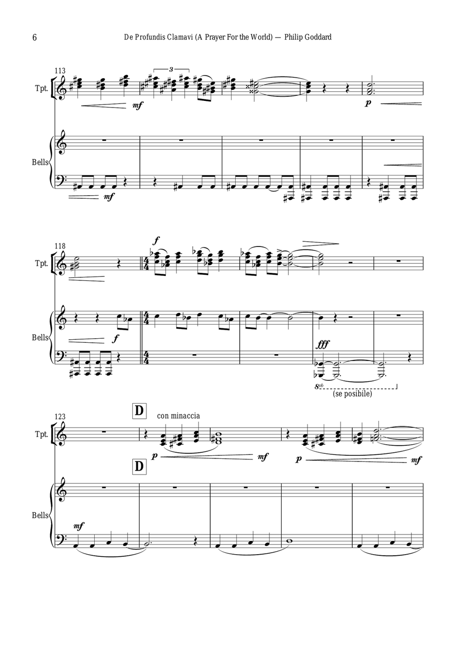 De Profundis Clamavit (A Prayer for the World) Small Ensemble scores gallery preview page 6