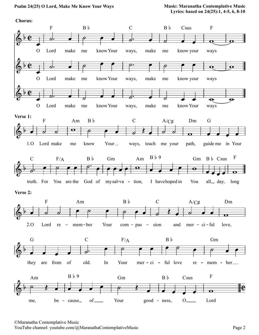 Psalm 25 O Lord Make Me Know Your Way Piano scores gallery preview page 2