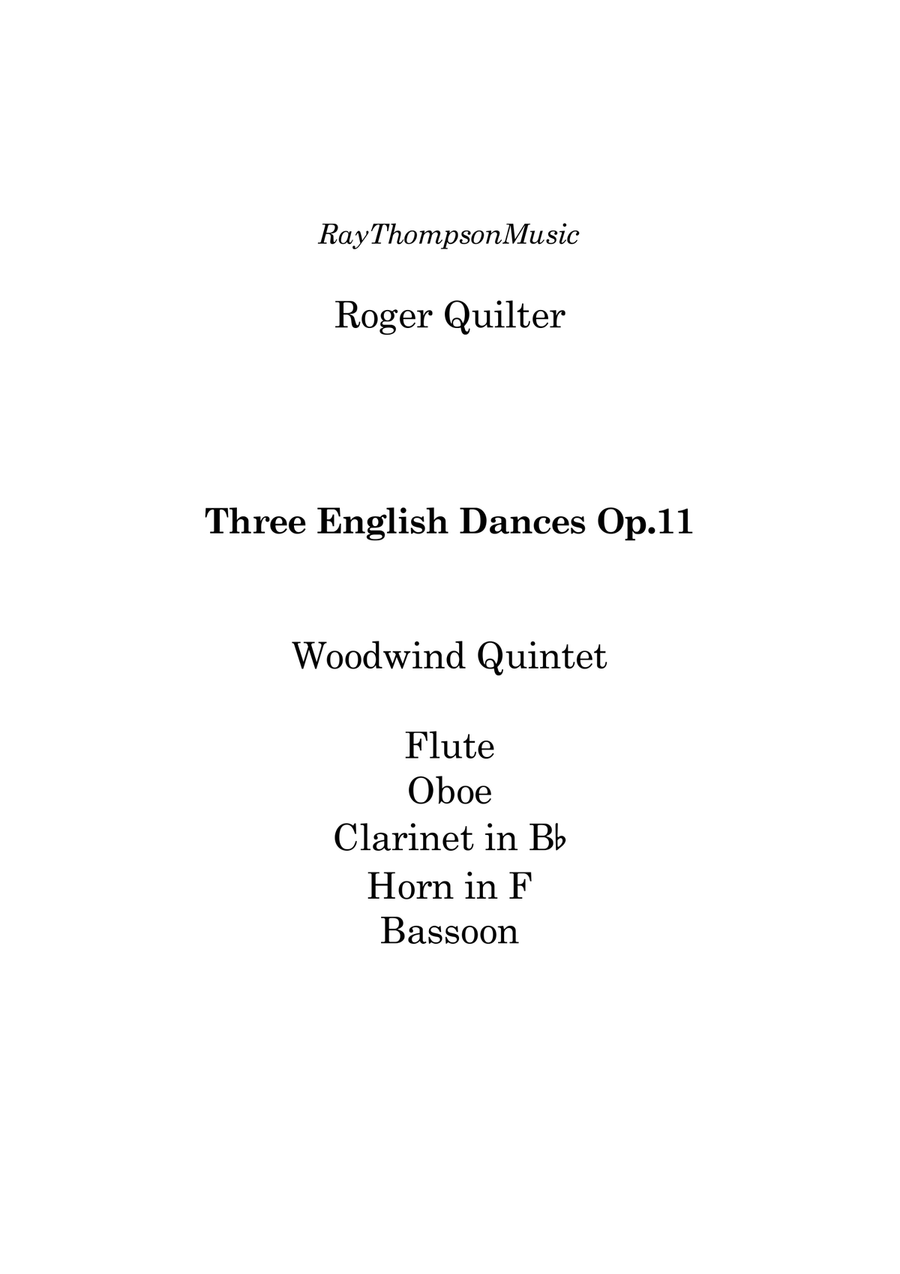 Quilter: Three English Dances Op.11 - wind quintet Woodwind Quintet scores gallery preview page 2