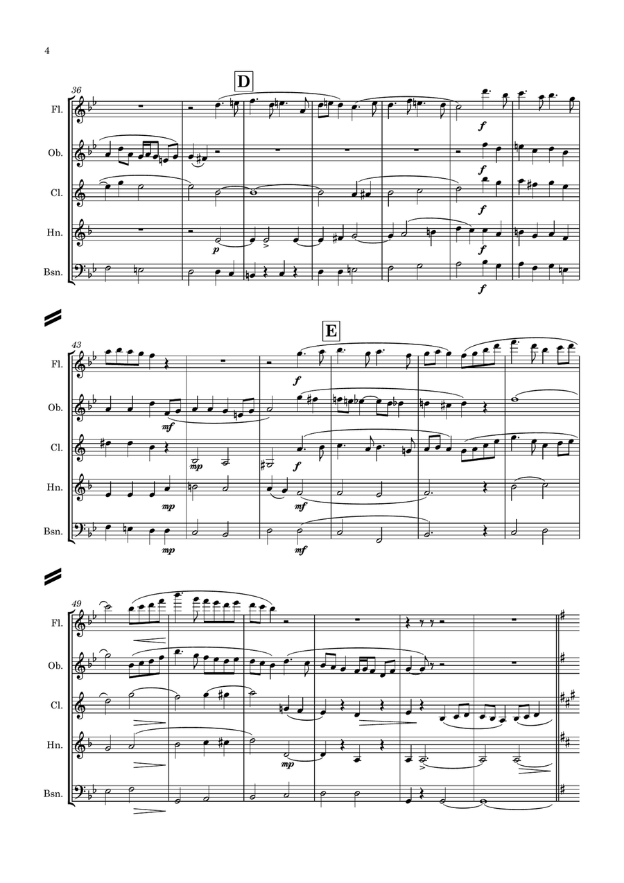 Quilter: Three English Dances Op.11 - wind quintet Woodwind Quintet scores gallery preview page 5