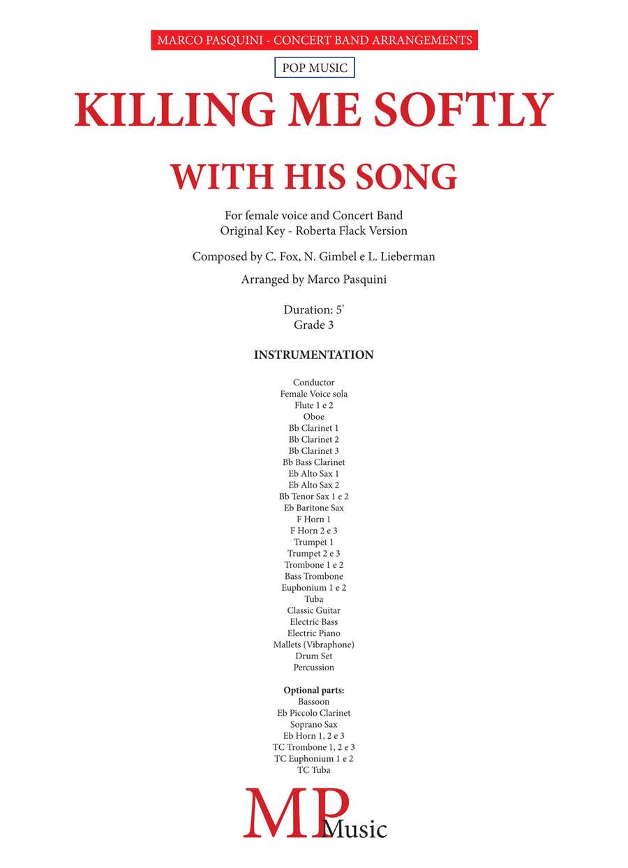 Killing Me Softly With His Song Concert Band scores gallery preview page 2