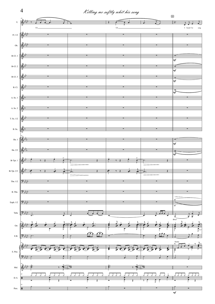 Killing Me Softly With His Song Concert Band scores gallery preview page 6
