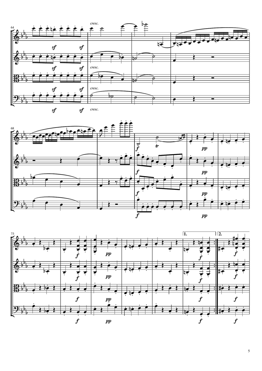 Beethoven - String Quartet No.4, Op.18 No.4, Complete Original Score and Parts String Quartet scores gallery preview page 5