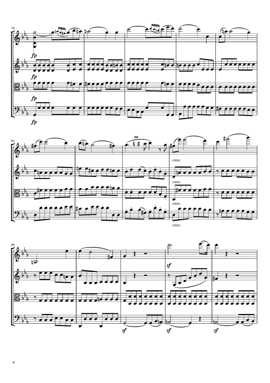 Beethoven - String Quartet No.4, Op.18 No.4, Complete Original Score and Parts String Quartet scores gallery preview page 6