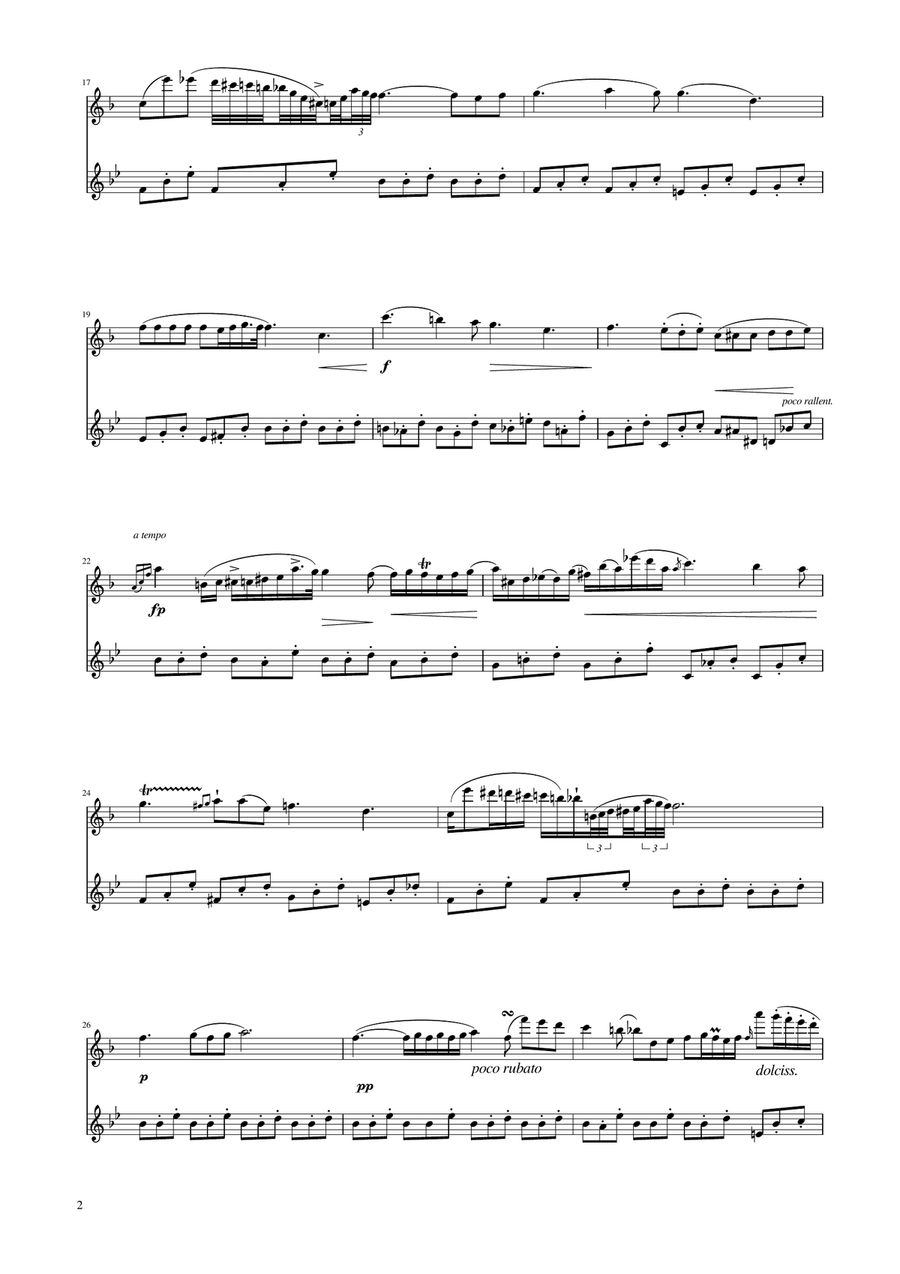 Chopin - Nocturne op.9 No.2 - Flute and Alto Flute Duet Flute Duet scores gallery preview page 2