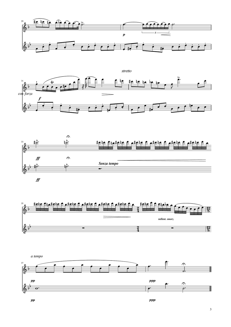 Chopin - Nocturne op.9 No.2 - Flute and Alto Flute Duet Flute Duet scores gallery preview page 3