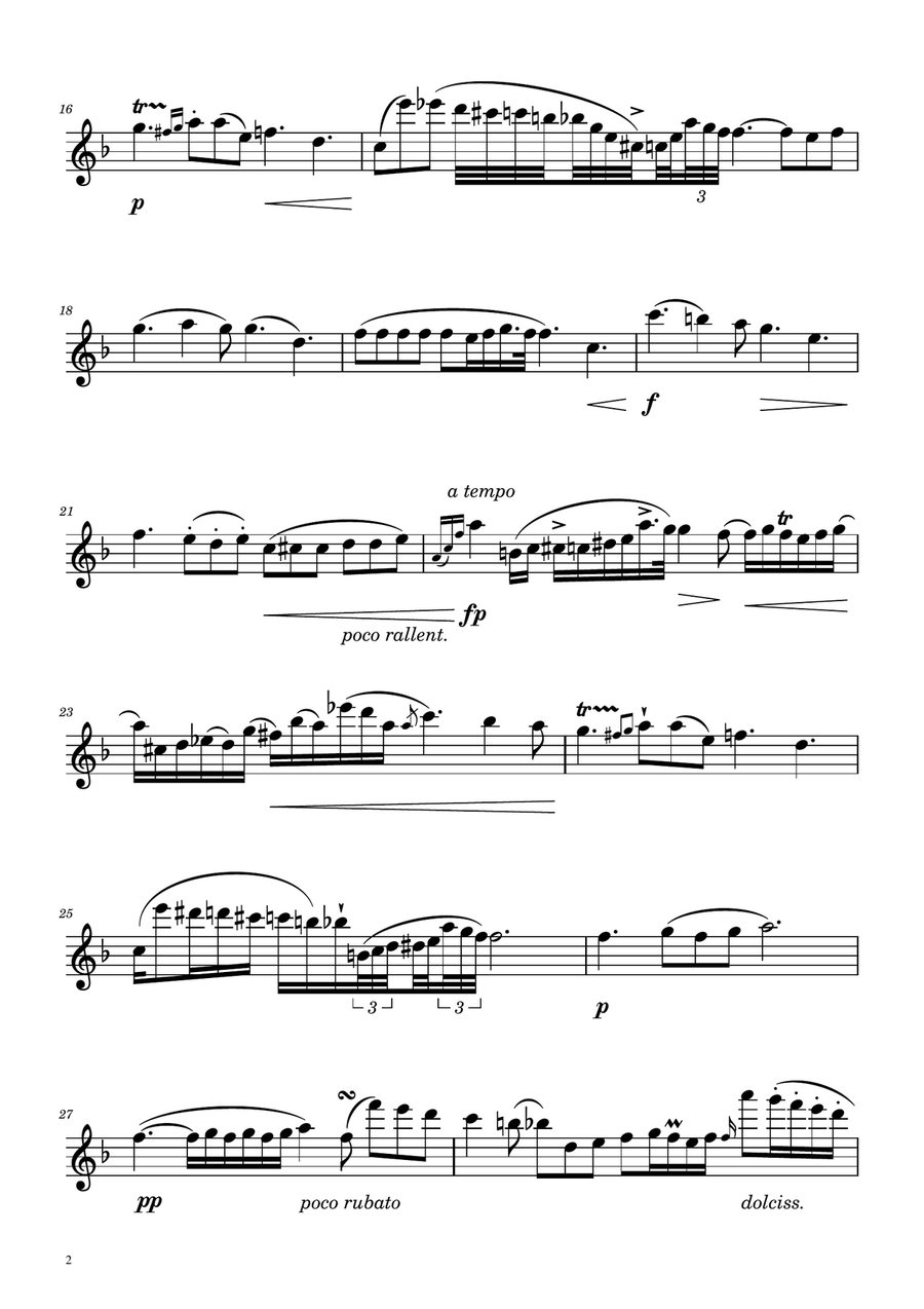 Chopin - Nocturne op.9 No.2 - Flute and Alto Flute Duet Flute Duet scores gallery preview page 5