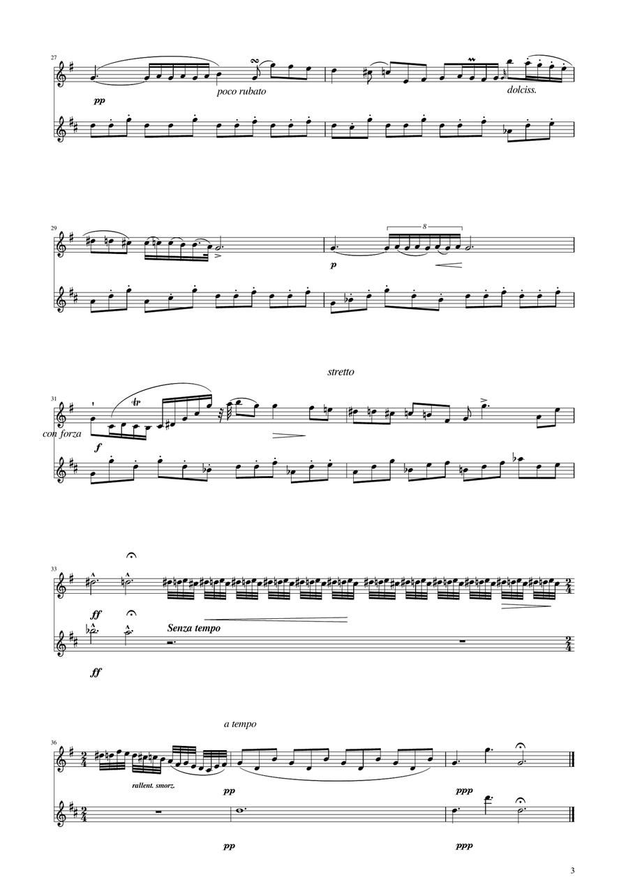 Chopin - Nocturne op.9 No.2 - Sax Duet TB Woodwind Duet scores gallery preview page 3