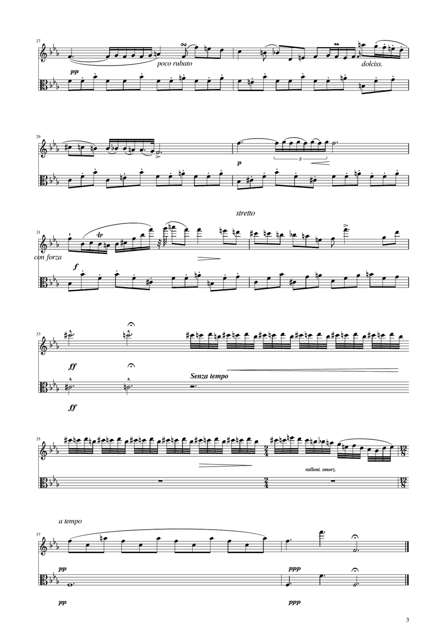Chopin - Nocturne op.9 No.2 - Violin and Viola Duet String Duet scores gallery preview page 3
