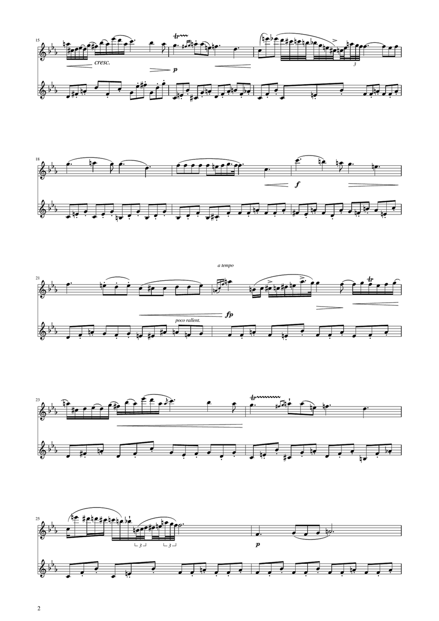 Chopin - Nocturne op.9 No.2 - Flute and Oboe Duet Woodwind Duet scores gallery preview page 2