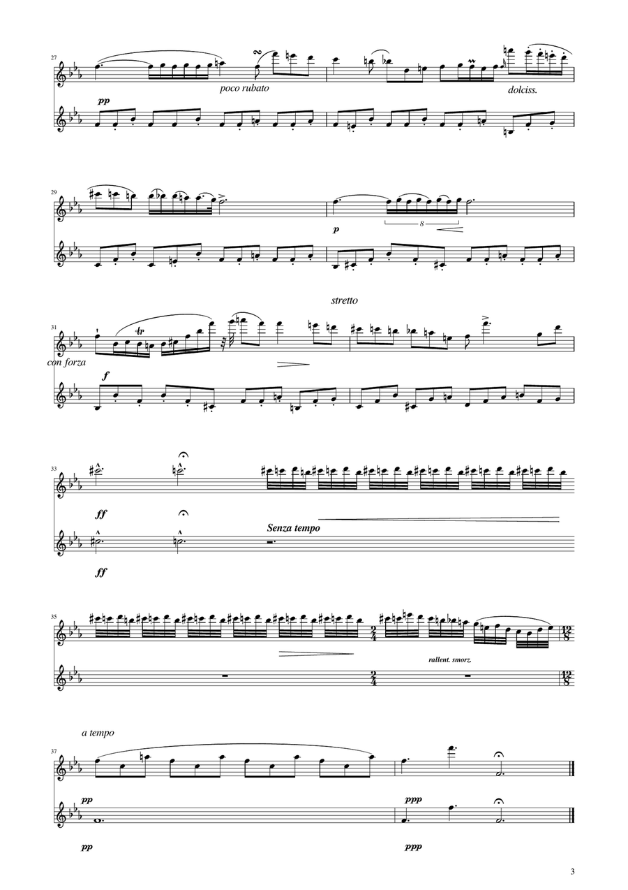 Chopin - Nocturne op.9 No.2 - Flute and Oboe Duet Woodwind Duet scores gallery preview page 3