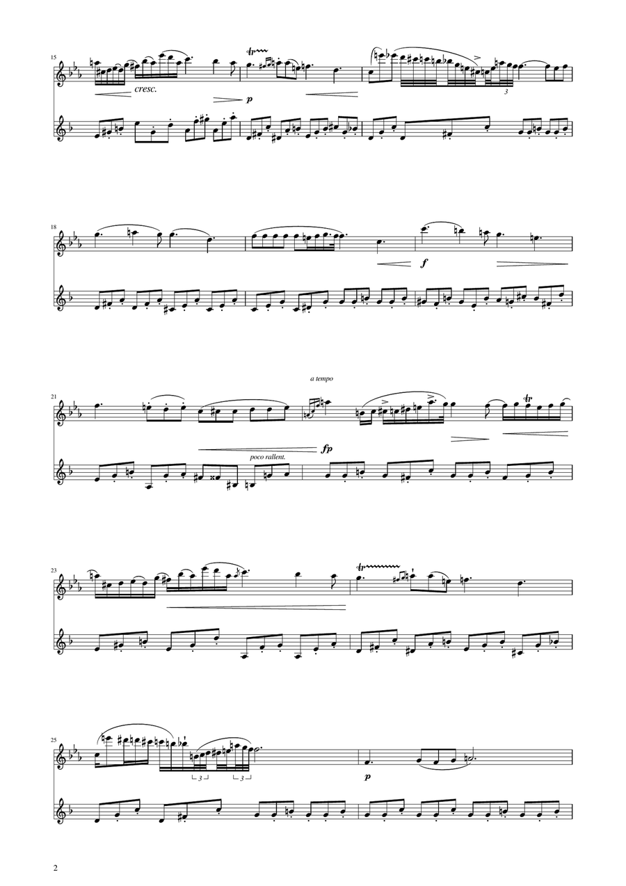 Chopin - Nocturne op.9 No.2 - Flute and Clarinet Duet Woodwind Duet scores gallery preview page 2