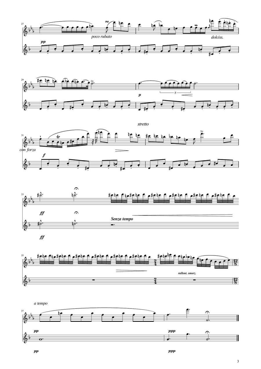 Chopin - Nocturne op.9 No.2 - Flute and Clarinet Duet Woodwind Duet scores gallery preview page 3