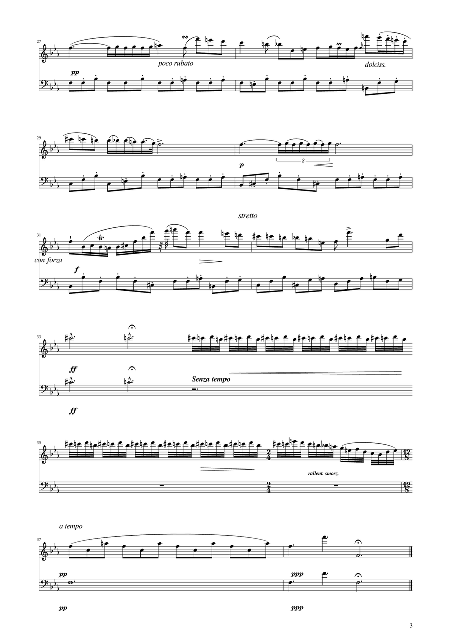 Chopin - Nocturne op.9 No.2 - Flute and Bassoon Duet Woodwind Duet scores gallery preview page 3