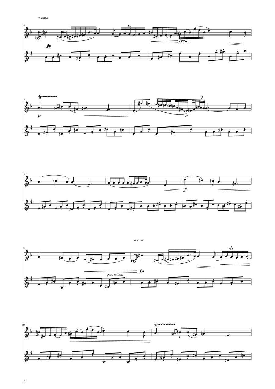 Chopin - Nocturne op.9 No.2 - Oboe and Clarinet Duet Woodwind Duet scores gallery preview page 2