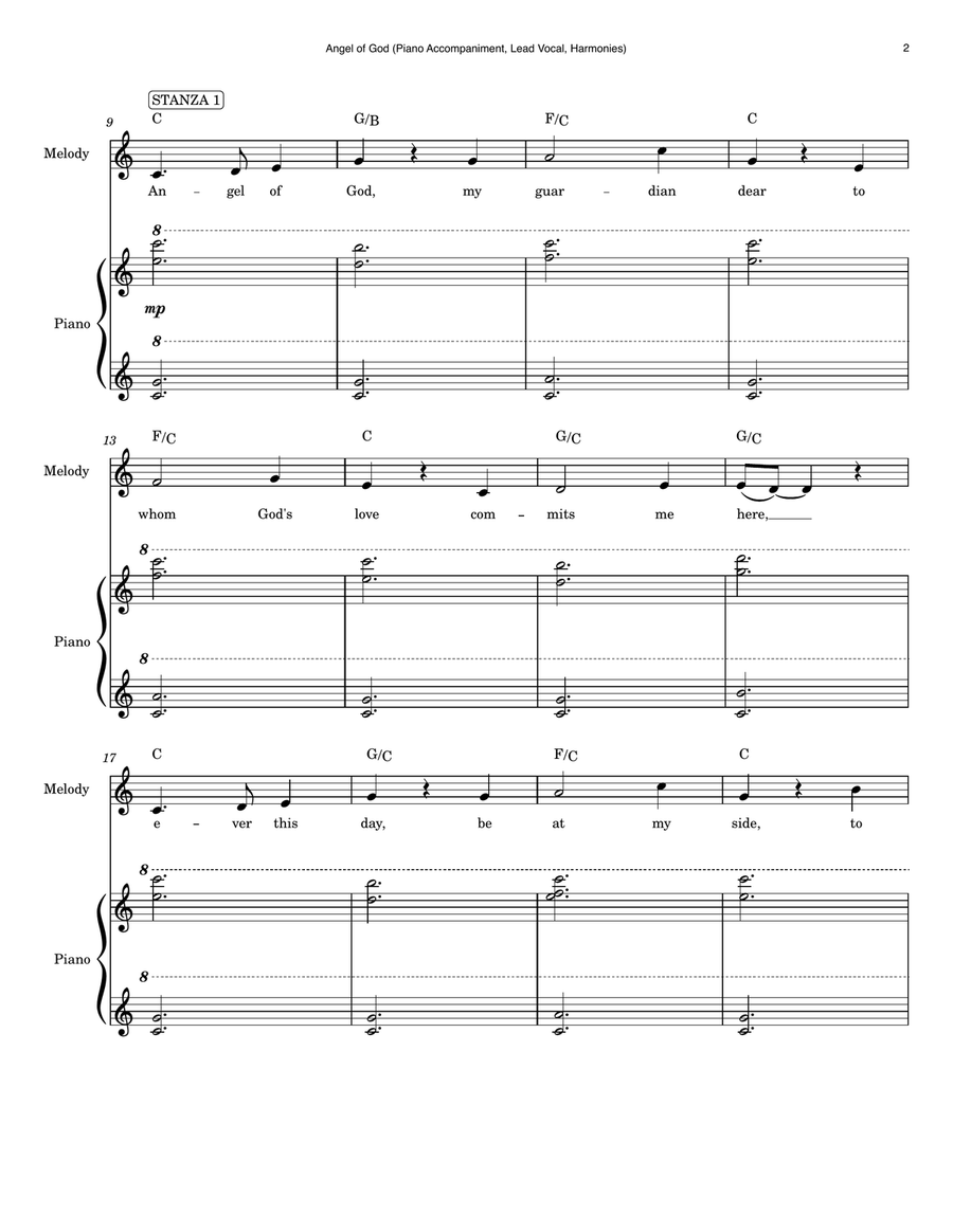 Angel of God Angel of God Piano, Vocal scores gallery preview page 2